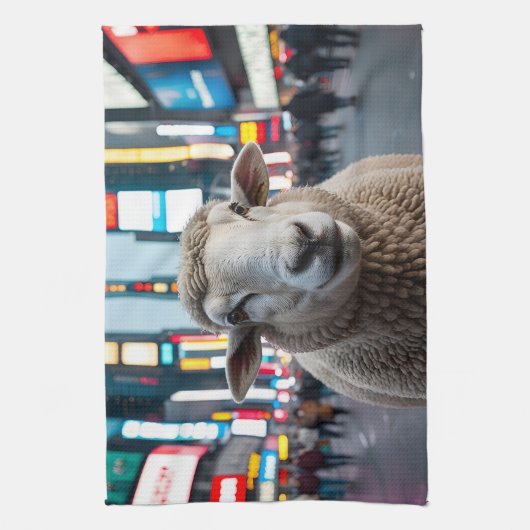 Schafe auf dem Times Square Geschirrtuch (Vertikal)