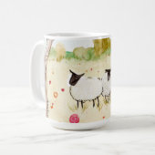 Schafe auf der Wiese Kaffeetasse (Vorderseite Links)