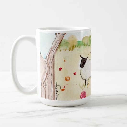 Schafe auf der Wiese Kaffeetasse (Links)