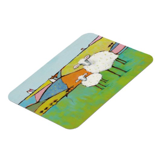 Schafe auf der Wiese Magnet (Linke Seite)