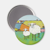 Schafe auf der Wiese Magnet (Vorderseite/Rückseite)