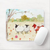 Schafe auf der Wiese Mousepad (Mit Mouse)