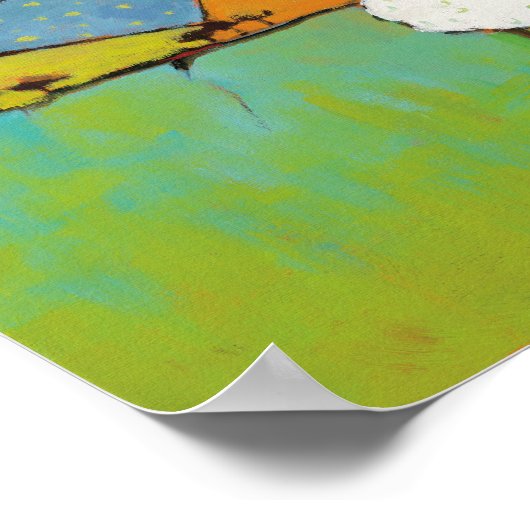 Schafe auf der Wiese Poster (Ecke)