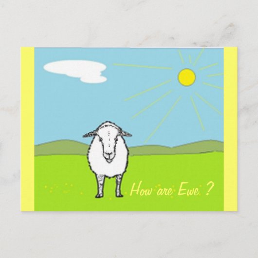 Schafe auf einem Feld Postkarte (Vorderseite)