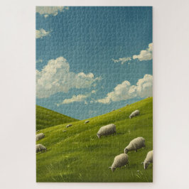 Schafe auf einem Grassy Hill Puzzle