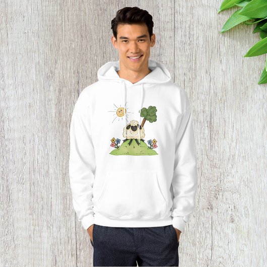 Schafe auf einem Hügel Mens Hoodie
