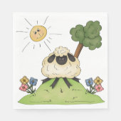 Schafe auf einem Hügelpapier Napkins Serviette (Vorderseite)