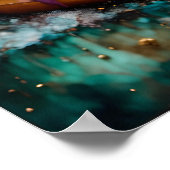 Schafe auf einem Regenbogenfarben Floating Doughnu Poster (Ecke)