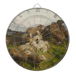 Schafe auf einer Wiese (von August Friedrich Schen Dartscheibe