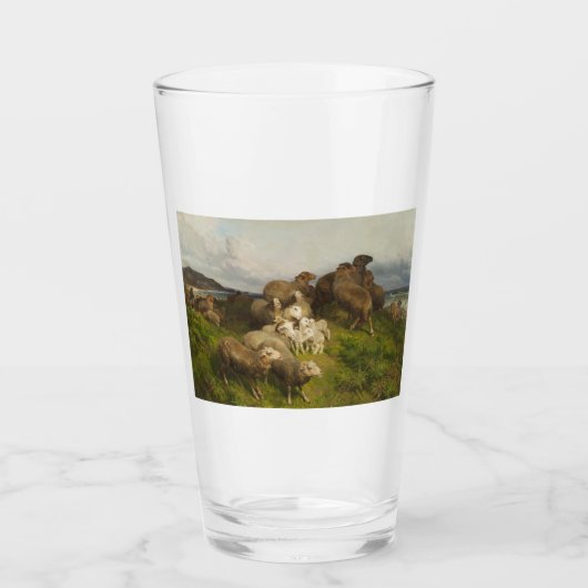 Schafe auf einer Wiese (von August Friedrich Schen Glas (Vorderseite)