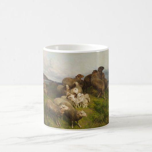 Schafe auf einer Wiese (von August Friedrich Schen Kaffeetasse (Mittel)