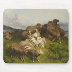 Schafe auf einer Wiese (von August Friedrich Schen Mousepad