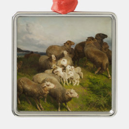 Schafe auf einer Wiese (von August Friedrich Schen Ornament Aus Metall