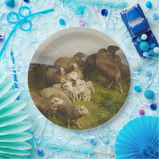 Schafe auf einer Wiese (von August Friedrich Schen Pappteller (Party)