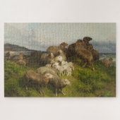 Schafe auf einer Wiese (von August Friedrich Schen Puzzle (Horizontal)