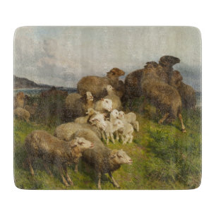 Schafe auf einer Wiese (von August Friedrich Schen Schneidebrett