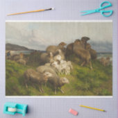 Schafe auf einer Wiese (von August Friedrich Schen Seidenpapier (Basteln)