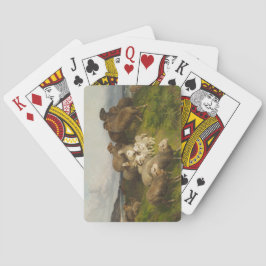 Schafe auf einer Wiese (von August Friedrich Schen Spielkarten