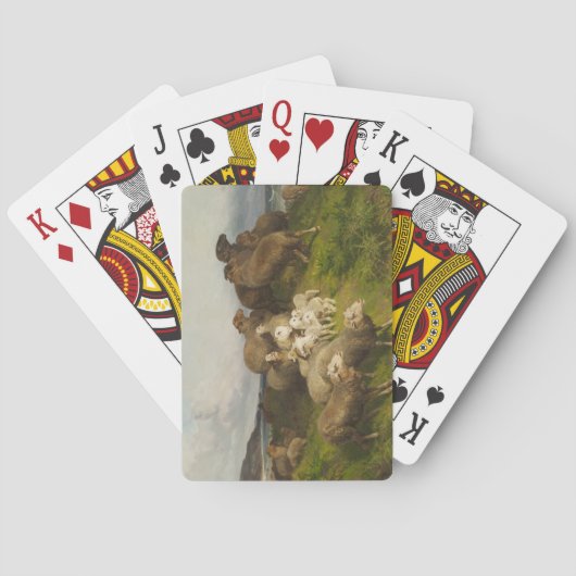 Schafe auf einer Wiese (von August Friedrich Schen Spielkarten (Rückseite)