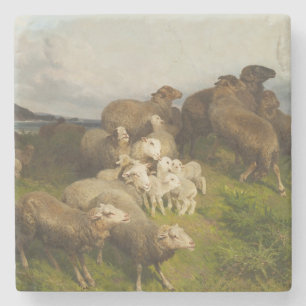 Schafe auf einer Wiese (von August Friedrich Schen Steinuntersetzer