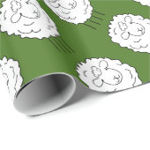Schafe auf grünem Feld Geschenkpapier (Rolleneckpunkt)