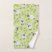 Schafe auf Honigtaube grün zählen Badhandtuch Set (Handtuch)