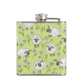 Schafe auf Honigtaube grün zählen Flachmann (Rückseite)