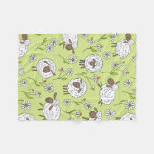 Schafe auf Honigtaube grün zählen Fleecedecke (Vorderseite (Horizontal))