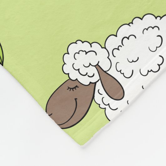 Schafe auf Honigtaube grün zählen Fleecedecke (Ecke)