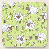 Schafe auf Honigtaube grün zählen Getränkeuntersetzer (Vorderseite)