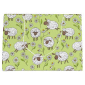 Schafe auf Honigtaube grün zählen Große Geschenktüte (Vorderseite)