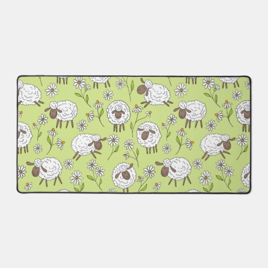Schafe auf Honigtaube grün zählen Schreibtischunterlage (Vorderseite)