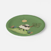 Schafe auf Hügelpapier-Tellern Pappteller (Schrägansicht)