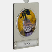 Schafe auf Land-Straße Banner-Ornament Silber (Rechts)