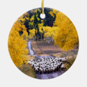 Schafe auf Land-Straße Keramik Ornament (Hinten)