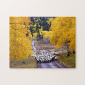 Schafe auf Land-Straße Puzzle (Horizontal)