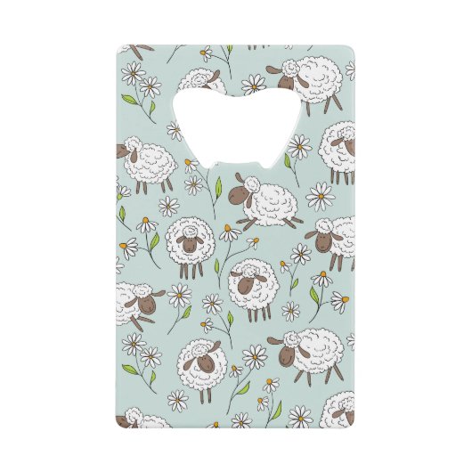 Schafe auf Meerglas blau zählen Geldbeutel Flaschenöffner (Vorderseite)