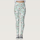 Schafe auf Meerglas blau zählen Leggings<br><div class="desc">Handgemalte niedliche Doodle-Schafe und -Molen</div>