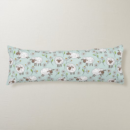 Schafe auf Meerglas blau zählen Seitenschläferkissen (Vorderseite)