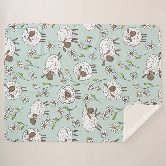 Schafe auf Meerglas blau zählen Sherpadecke (Vorderseite (Horizontal))