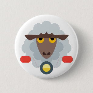 Schafe auf Motorrädern Button