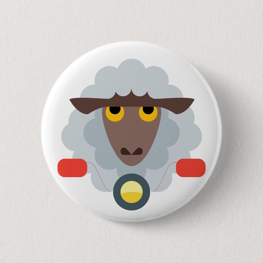 Schafe auf Motorrädern Button (Vorderseite)