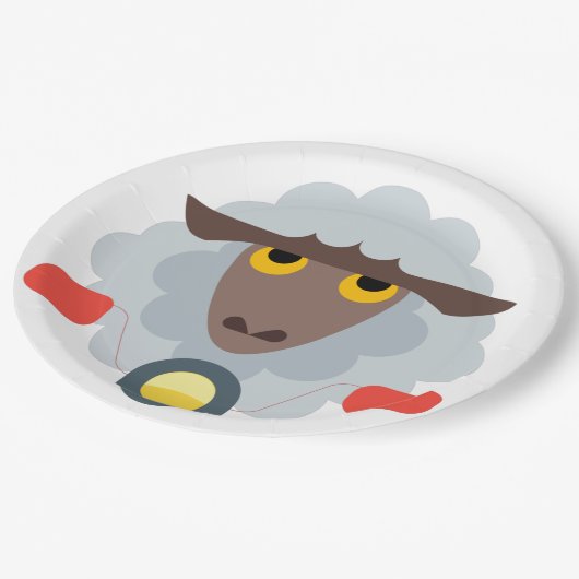 Schafe auf Motorrädern Pappteller (Schrägansicht)