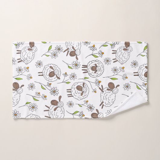 Schafe auf Weiß zählen Badhandtuch Set (Handtuch)