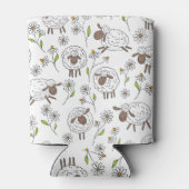 Schafe auf Weiß zählen Dosenkühler (Rückseite)