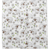 Schafe auf Weiß zählen Duschvorhang (Vorderseite)