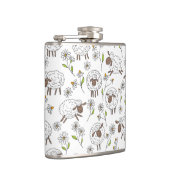 Schafe auf Weiß zählen Flachmann (Rechts)