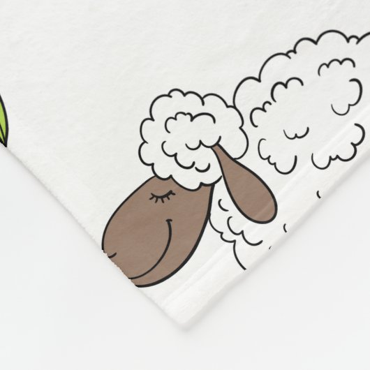 Schafe auf Weiß zählen Fleecedecke (Ecke)