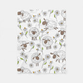 Schafe auf Weiß zählen Fleecedecke (Vorderseite)