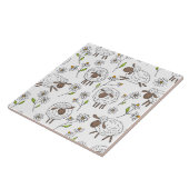 Schafe auf Weiß zählen Fliese (Seite)